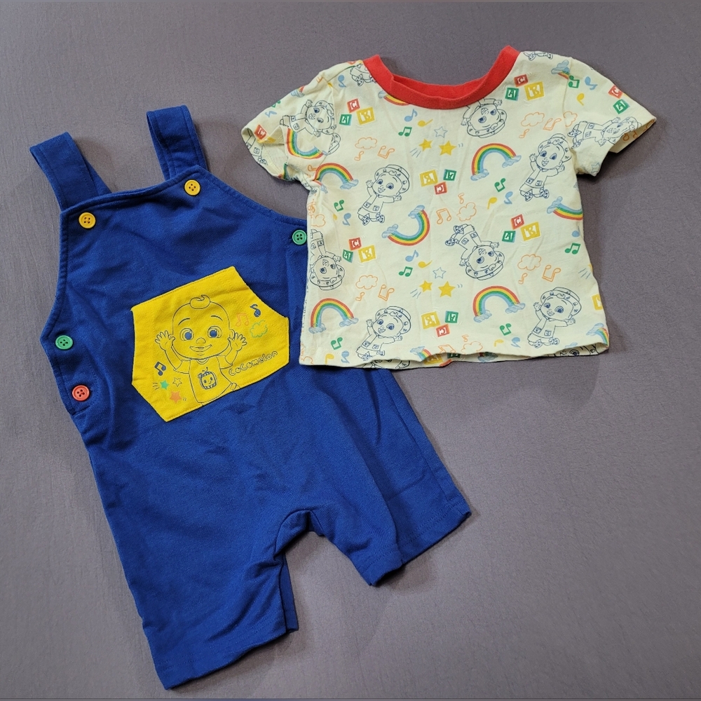 ✨️3/$25✨️ CoComelon Toddler/Baby Overalls And Tee Set